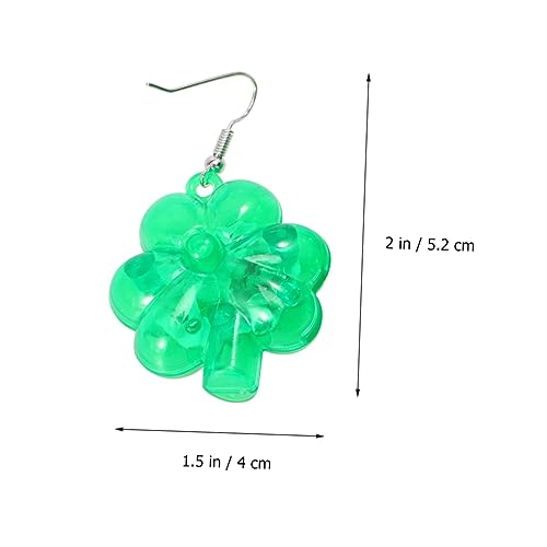 10pairs St Patricks Day Glowing Earrings Clover LED Light Eardrops Creative Shamrock Earrings for Festival Party Celebration