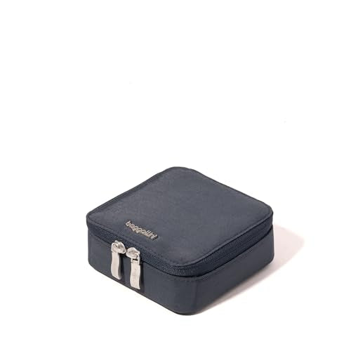 Baggallini Travel Jewelry Box - Lightweight 4.7”x4.7”x1.9” Travel Jewelry Case One Size French Navy