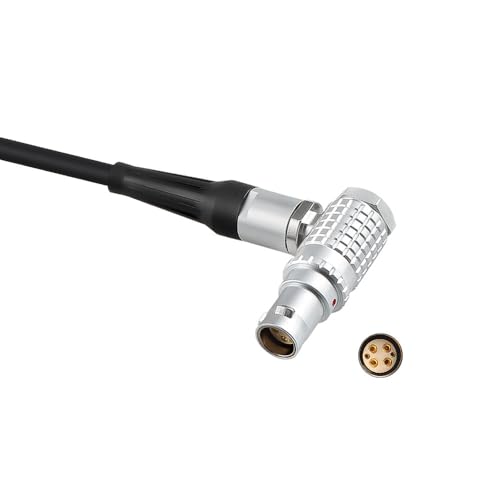 Uonecn D-Tap to 6 Pin Female Right Angle Power Coiled Cable for RED Komodo-X, V-Raptor, DSMC2 Epic & Scarlet, for DJI Ronin 4D High-Bright Monitor, 12-30in/0.3-0.8M Right Angle 6 Pin