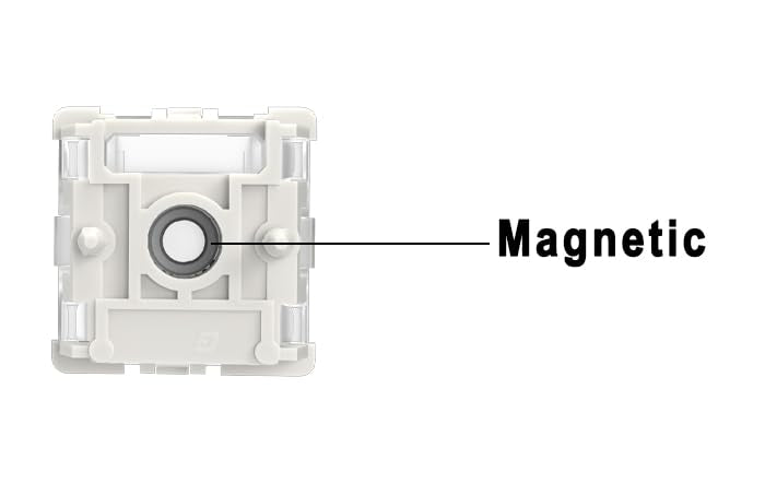 [Australia - AusPower] - GATERON Magnetic Hall Sensor Keyboard Switches, KS-20 White Linear Pre-lubed 30gf Magnetic Key Switches, Free Setting of Pre-Travel SMD Compatible, Fit for Magnetic Mechanical Keyboards(35PCS) 