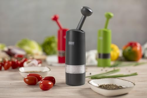 Kuhn Rikon Ratchet Spice Grinder, Ceramic Mill for Salt and Pepper, Grey