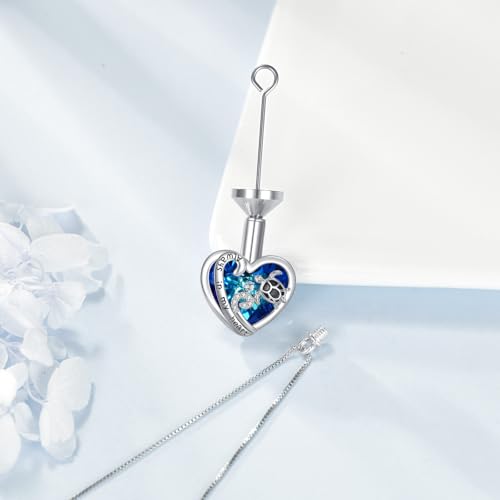 POPLYKE Urn Necklace For Ashes 925 Sterling Silver For Women Keepsake Necklaces Jewelry Present Easter Day of the Dead urn F