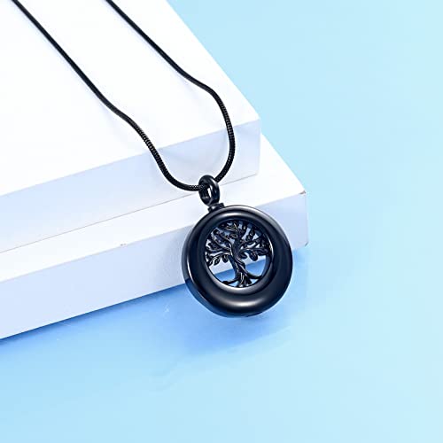 Hearbeingt Cremation Jewelry Urn Necklace for Ashes for Women Men, Circle of Life Eternity Memorial Pendant Ash Jewelry