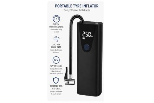 Tyre Inflator Air Compressor 12V 150 PSI Car Bike Tyre Digital Pump Corded