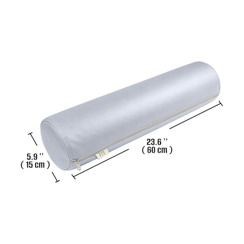 2 Pack Neck Roll Pillow, High-Density Foam Cylinder Bolster Pillow for Neck, Back & Lumbar Support, Ergonomic Round Pillow for Side Sleepers, Sleeping (5.9''x23.6'' Medium Grey) 23.6x5.9IN