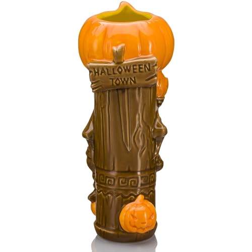 Geeki Tikis Disney The Nightmare Before Christmas Pumpkin King Ceramic Mug | Party Cocktail Tumbler For Liquor and Beverages | Holds 16 Ounces
