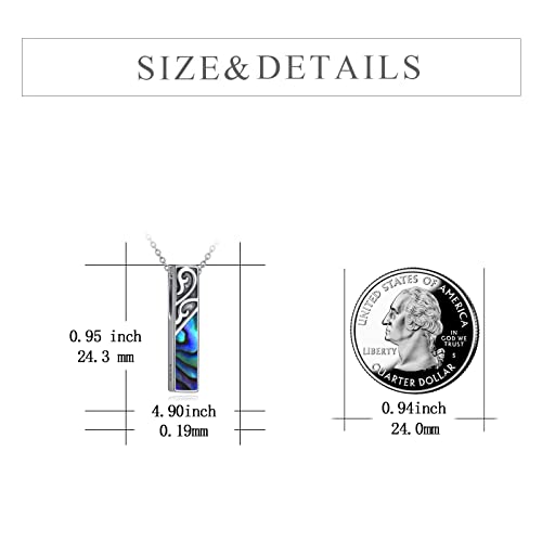 VONALA Filigree Abalone Shell Urn Necklace for Ashes for Women 925 Sterling Silver Cremation Jewelry for Ashes