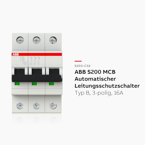 ABB 2CDS253001R0324 S203-C32 Circuit Breaker Pack of 1 | Characteristics C - 6 kA switching capacity - DIN rail mounting - Reliable industrial quality - 2CDS253001R0324 C32