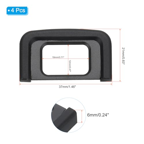 PATIKIL DK-25 Viewfinder Eyepiece Eyecup, 4 Pack Camera Eye Cup Protector for Nikon D3500 D3400 D3300 D3200 D5300 D5500 D5600 Digital Camera Block Flare Scratch Resistance, Black 1.46 x 0.83 Inch