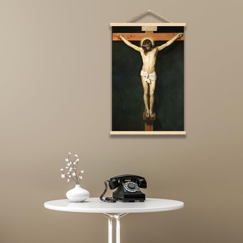 Diego Velazquez Canvas Wall Art: Jesus Is Nailed To The Cross - Wooden Hanging Poster - Religious Culture And Art - Good Friday - Church - Home Wall Decoration - Direct Hanging With Frame.（12x18in30x45cm） （12x18in30x45cm）
