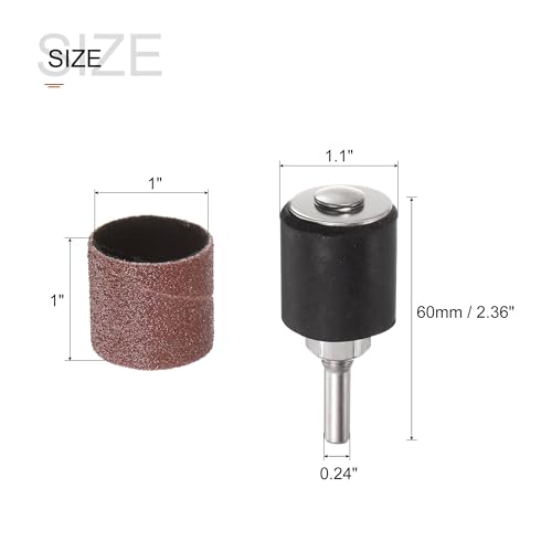 uxcell 1-inch 80 grit sanding sleeves with drum mandrels for rotary tools