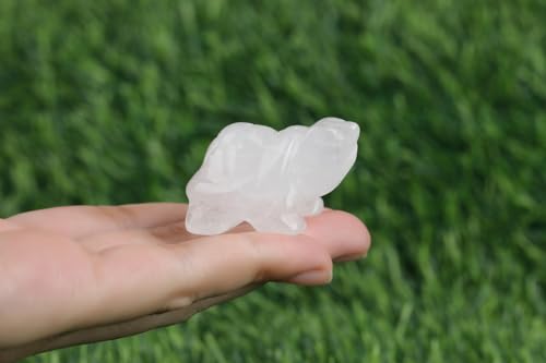 Turtle Travel Gifts for Women Clear Quartz Crystal Carved Handcrafted Healing Crystals Good Luck Office Desk Decor Figurines Statue Tortoise Decoration Sea Turtle Gifts for Women Lover White-clear Quartz
