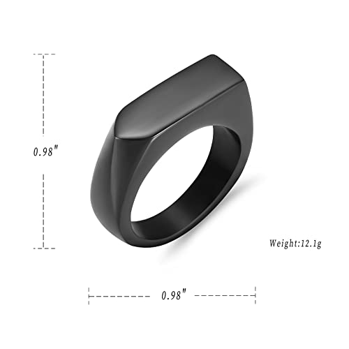 XSMZB Cremation Rings for Ashes Keepsake Arrow Band Finger Ring Ashes Holder for Human Pet Simple Square Memorial Urn Ring for Men Women Black 7