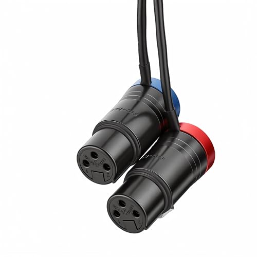 Audio Cable for ARRI Alexa 35 Mini LF Camera Right Angle 0B 6pin Male to Dual Channel Low-Profile XLR 3 Pin Female Y Splitter Cable 60cm Right Angle-Low-Profile XLR