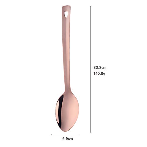 Stainless Steel Serving Spoon Sets,6PCS 13inch Kitchen Kitchenware Long Handle Cooking Utensil, Kitchen Serving Tablespoons（Rose Gold） 6PCS Rose Gold