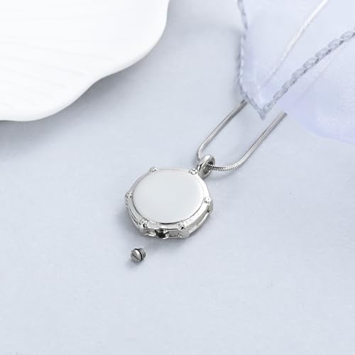 Music Drum Cremation Jewelry for Ashes Rockers Jazz Band Drum Urn Necklace Ashes Holder Stainless Steel Keepsake Pendant Necklace Silver