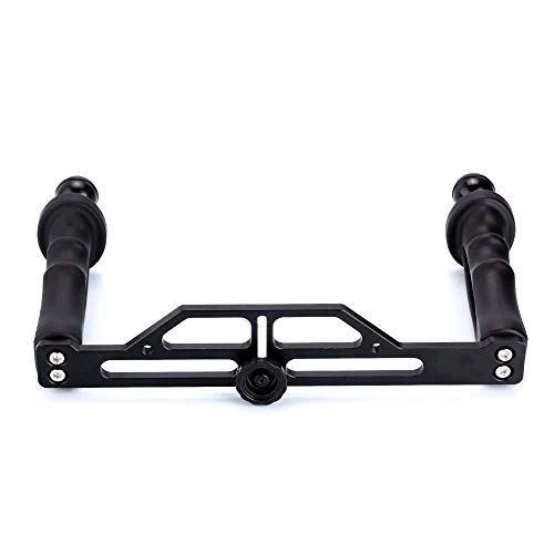 Underwater Video Light Stabilizer Tray, Lightweight Aluminium Tray for GoPro OSMO and Any Other Camera with 1/4 inch Screw Hole B Version-black