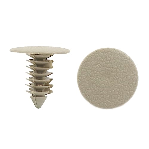 100-piece Unifizz 9mm khaki plastic push-in rivets for auto car door fender bumper fasteners