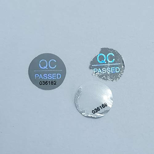 1700pcs 0.39 inch QC Passed Tamper Proof Stickers Silver High Security Tamper Evident Warranty Void Hologram Labels w/Unique Sequential Serial Numbering Silve 1700pcs