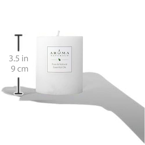 Aroma Naturals Patchouli and Frankincense Essential Oil White Scented Pillar Candle, Meditation, 3 inch x 3.5 inch Patchouli & Frankincense (Meditation) 3" x 3.5"