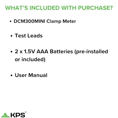 KPS DCM300MINI True RMS clamp meter with 600A AC measurement, auto range, and NCV detection