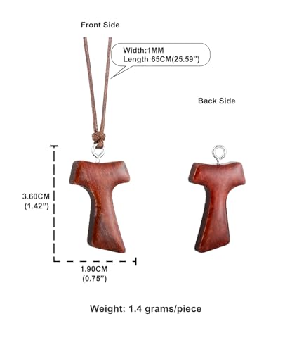 COTTVOTT Wood Catholic Cross Pendant Necklace Christian Crucifix Necklace with Saint Benedict Exorcism Medal Prayer Jesus for Men Women-3pcs Bulk 4-3pcs