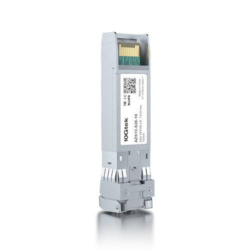 10Gtek 25G SFP28 SFP+ Transceiver, 25GBase-LR Module, 1310nm SMF, up to 10km, Compatible with Cisco SFP-25G-LR-S, Ubiquiti, MikroTik, Supermicro and Open Switches 2) 25G-LR: 10km 1