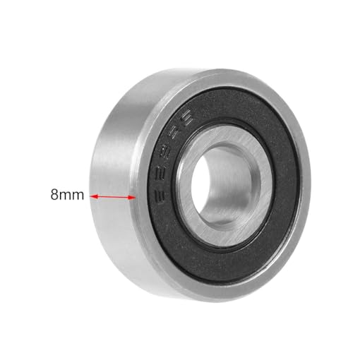 TA-VIGOR 10Pcs 628-2RS Deep Groove Ball Bearings, z4 8mm x 24mm x 8mm Double Sealed Industrial Bearings, Chrome Steel Skateboard Bearings for Motor Electrical Instrument Equipment 628-2RS（10Pcs)