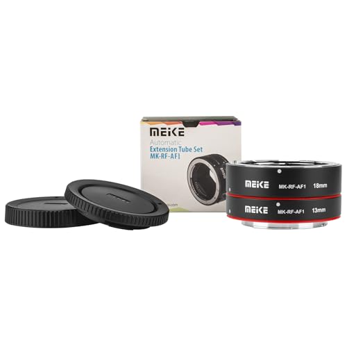 Meike MK-RF-AF1 13mm + 18mm Metal AF Full Frame Macro Extension Tube Adapter Ring Kit for EOS-R Series Cameras RF Mount Cameras EOS-R EOS-RP