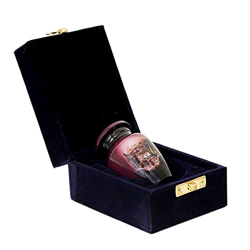 HLC Butterfly Purple Finish Small Keepsake Urn - 3 cu.in Capacity with Velvet Box Bag