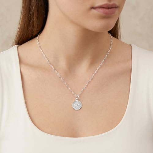 Alexander Castle Reversible 925 Sterling Silver St Christopher Pendant Necklace - 20mm with 18" Sterling Silver Chain & Jewellery Gift Box
