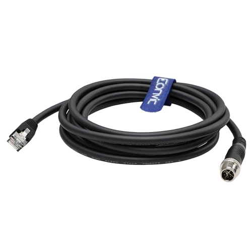 Cognex Industrial Ethernet M12 X-Type to RJ45 high-Flex Cable 2M Black