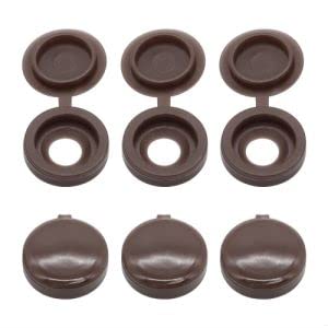[Australia - AusPower] - Glvaner M4 (80 pcs) Dark Brown Color Collated Screws Caps Hinged Screw Cover Caps with 20 PCs #8 x 1-1/4" (4.2 x 32mm) Flat Head Wood Screws Stainless Steel 304 (18-8) for TV or Furnitures 