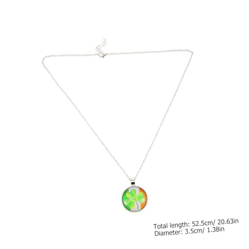 St Patricks Day Necklace for Women Lightweight Zinc Alloy Shamrock Pendant Necklace Unique Beautiful Design for St Patrick's Day Holiday Accessories