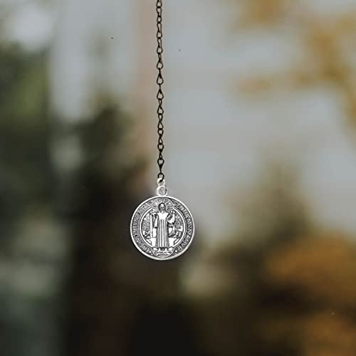 SEWACC 12pcs Saint Benedict Medal Charms, St Benedict Medals Pendant Jesus Our Lady Medal Charm Rosary Beads for DIY Jewelry Making