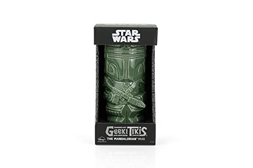 Geeki Tikis Star Wars: The Mandalorian Mando Din Djarin Bounty Hunter Tiki Mug | Official Star Wars: The Mandalorian Collectible Tiki Style Ceramic Cup | Holds 20 Ounces