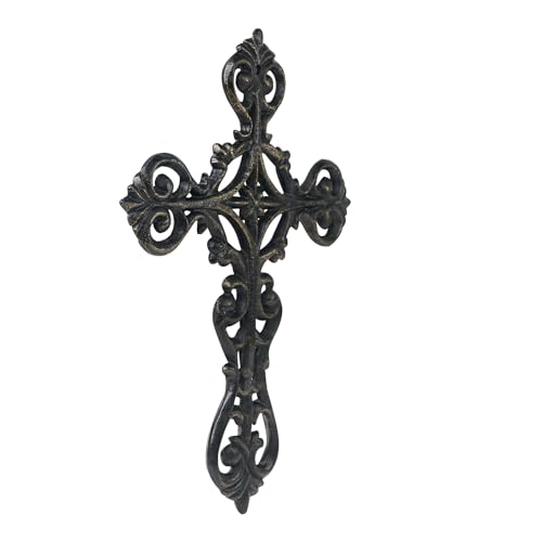 DreamsEden Metal Cross Wall Decor, Small Hanging Art Home Room Decoration, 8.5’’H Antique Black
