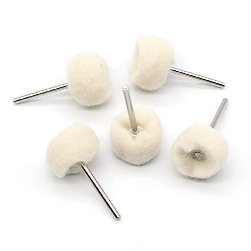 Pack of 25 Wool Polishing Wheel with Shaft Soft Polishing Wheel | For Dremels rotating tools