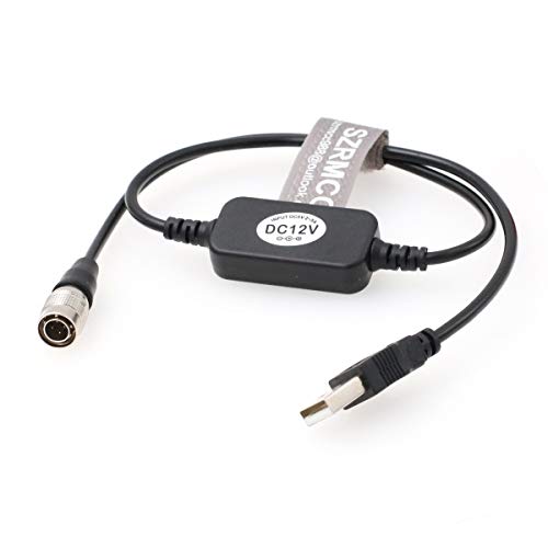 SZRMCC Hirose 4 Pin to USB 5V 2A with Boost 12V USB Cable for Sound Devices 688 644 633 Zoom F4 F8 Zaxcom boost 12v cable 60cm
