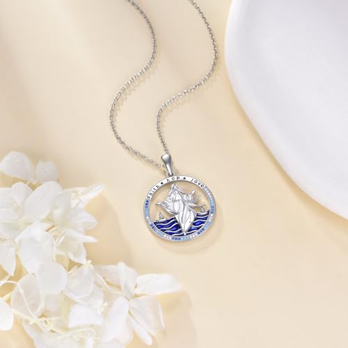 YAFEINI Maria Stella Maris Patron Saint Catholic Necklace Virgin Mary Necklace