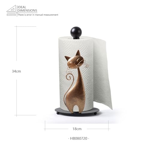 HAUCOZE Cat Paper Towel Holder Countertop Metal Paper Roll Stand 13.4 Inch