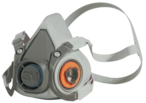 3M Half Mask Reusable 6200 6300 Half Mask Respirator Dust & Gas Mask, m, grey