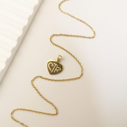 Womens CTR Necklace LDS Baptism Gift Choose The Right Gold-2