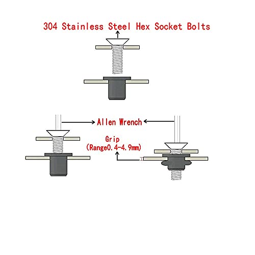 MAYEHAY 48 pairs M5 neoprene rubber well nuts with brass inserts for kayaks, black 5mm fasteners