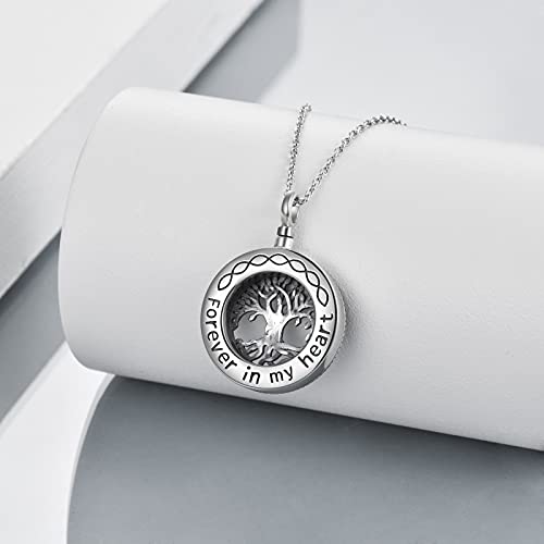 YFN Urn Necklace For Ashes Sterling Silver Memorial Ashes Keepsake Cremation Pendant Ashes Jewellery for Women Men Dog Cat Tree of Life