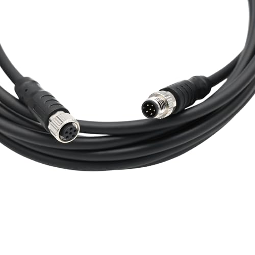 M8 6pin Female Male Power I/O Data Cable for Basler Camera ace 2 V, Boost R, Racer 2 S, Vision System Sensor Industrial Automation Control, A-Code, Shielded, 15m M8 6 pin female to male