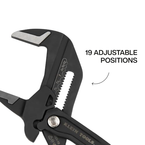 Klein Tools D53110 10-inch compact plier wrench with adjustable smooth jaws and high-leverage handles