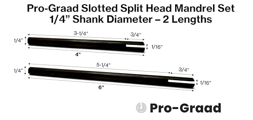 Pro-Graad SM-46 2-piece slotted mandrel set with 4-inch and 6-inch split head mandrels