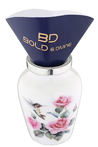 BOLD & DIVINE Beautiful Beautiful Hummingbird Small keepsake Urns | For Human and Pet Ashes | With Velvet Bag & Funnel - 1 Quantity Pearl White 4 Pieces