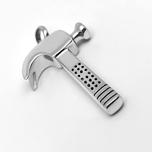 YSAHan Hammer Shape Cremation Urn Necklace Ashes Memorial Pendant Stainless Steel Locket Keepsake Jewelry for Dad Mom Grandpa